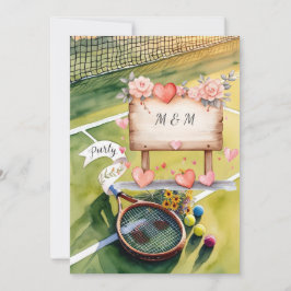 Tennis Bewaar de datum voor de bruiloft van de ten Kaart