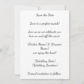 Tennis Bewaar de datum voor de speler bruiloft wat Kaart (Achterkant)