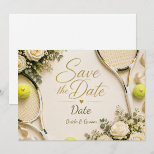 Tennis Bewaar de datum voor de trouwerij van de te Kaart