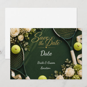 Tennis Bewaar de datum voor de trouwerij van de te Kaart