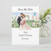 Tennis bewaar de datum voor de trouwerij van de te kaart (Staand voorkant)