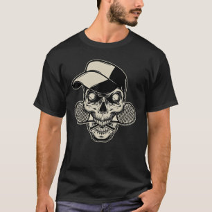 Tennis  Big Skull Skeleton T-shirt
