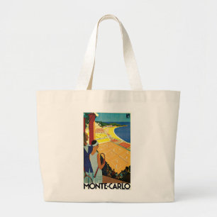 Tennis bij Monte Carlo Grote Tote Bag