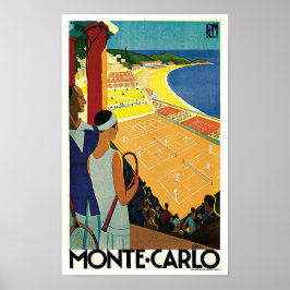 Tennis bij Monte Carlo Poster