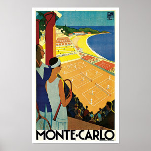 Tennis bij Monte Carlo Poster