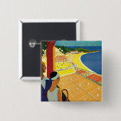 Tennis bij Monte Carlo Vierkante Button 5,1 Cm (Voorkant /achterkant)
