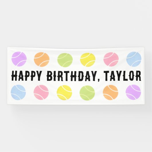 Tennis Birthday Banner (Horizontaal)