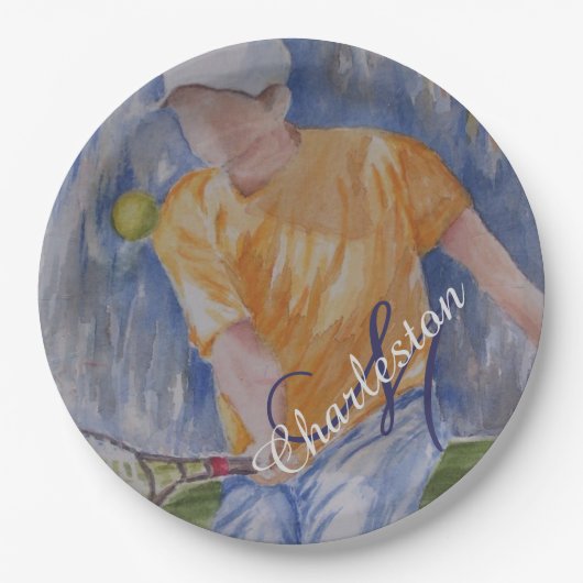 Tennis Birthday Celebration Party Papieren Bordje (Voorkant)