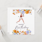 Tennis Birthday for Woman Player Briefkaart (Voorkant / Achterkant in situ)
