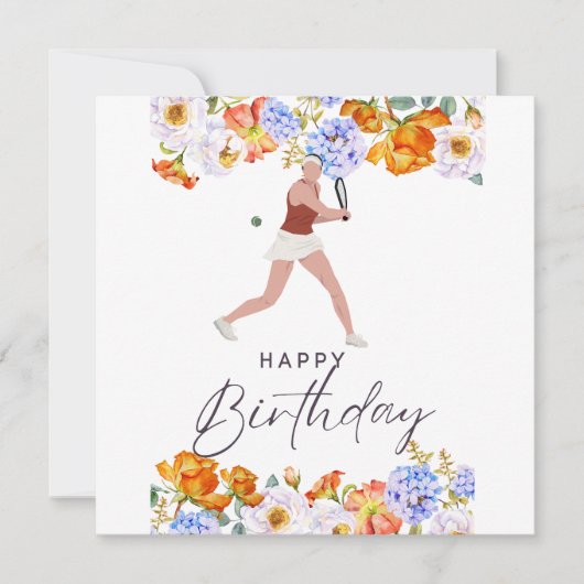 Tennis Birthday for Woman Player Briefkaart (Voorkant)