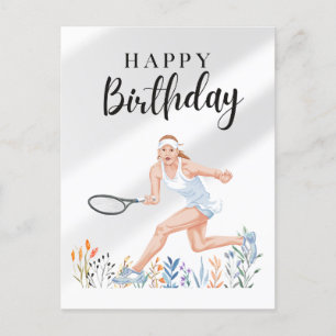 Tennis Birthday for Woman Player Briefkaart