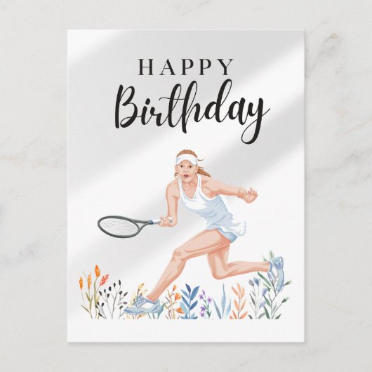 Tennis Birthday for Woman Player Briefkaart (Voorkant)