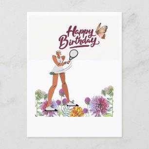 Tennis Birthday for Woman Player Briefkaart