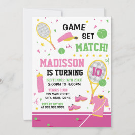 TENNIS Birthday girl Invitation Kaart