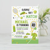 TENNIS Birthday Invitation Kaart (Staand voorkant)