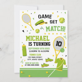 TENNIS Birthday Invitation Kaart