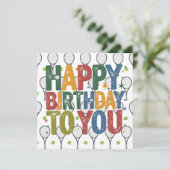 Tennis Birthday Kaart (Staand voorkant)