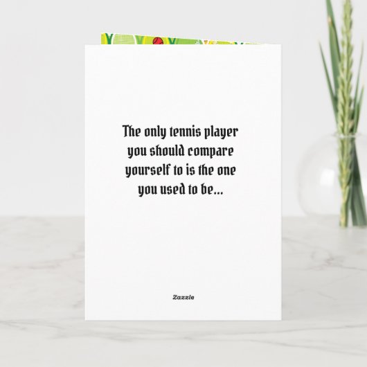 Tennis Birthday Kaart, aanpasbare Kaart (Achterkant)