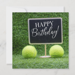 Tennis Birthday-kaart met alle opties voor speler Kaart