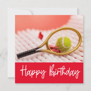 Tennis Birthday-kaart met bal voor speler Kaart