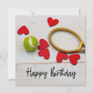 Tennis Birthday-kaart met bal voor speler Kaart