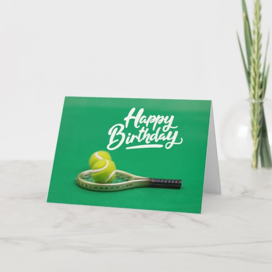 Tennis Birthday Love on green Kaart (Voorkant)