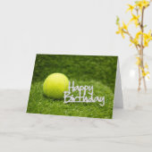 Tennis Birthday Love on green Kaart (Gele Bloem)