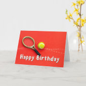 Tennis Birthday Love on red Kaart (Gele Bloem)