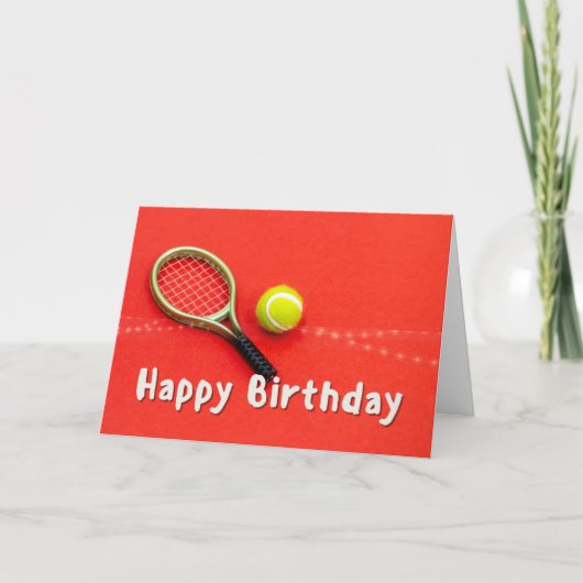Tennis Birthday Love on red Kaart (Voorkant)