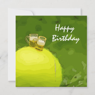 Tennis Birthday met bal en glas bier
