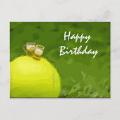 Tennis Birthday met bal en glas bier Briefkaart (Voorkant)