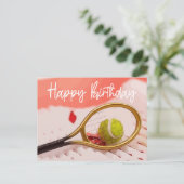 Tennis Birthday met bal voor de Kaart van de Spele (Staand voorkant)