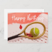 Tennis Birthday met bal voor de Kaart van de Spele (Voorkant / Achterkant)