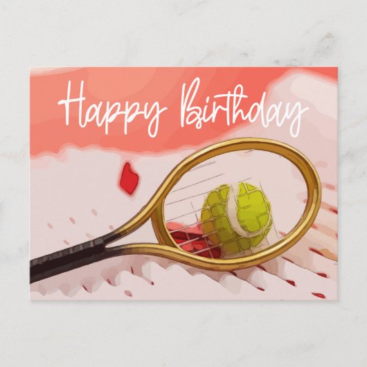 Tennis Birthday met bal voor de Kaart van de Spele (Voorkant)