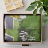 Tennis Birthday met bier- en kogelracket op groen Tissuepapier (Geschenk)