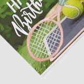 Tennis Birthday met racketbal bier voor speler Tissuepapier (Detail)