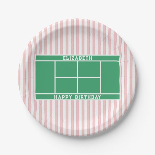 Tennis Birthday Papieren Bordje (Voorkant)
