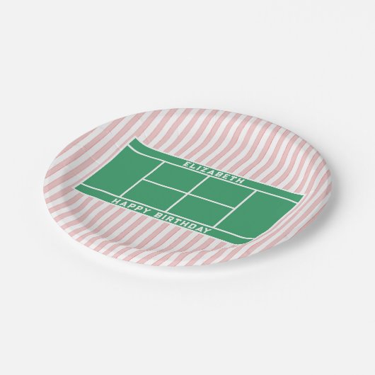 Tennis Birthday Papieren Bordje (Gekanteld)