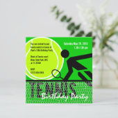 Tennis Birthday Party Invitation Kaart (Staand voorkant)