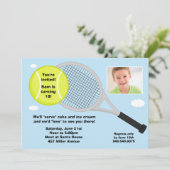 Tennis Birthday Party Invitation Kaart (Staand voorkant)