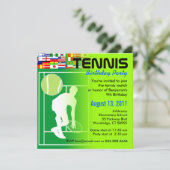 Tennis Birthday Party Invitation Kaart (Staand voorkant)
