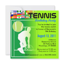 Tennis Birthday Party Invitation
