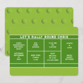 Tennis Birthday Party Invitation Kaart (Voorkant / Achterkant)