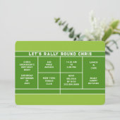 Tennis Birthday Party Invitation Kaart (Staand voorkant)