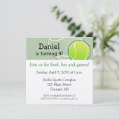 Tennis Birthday Party Invitations 5.25 in Kaart (Staand voorkant)