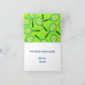 Tennis Birthday Party Kaart (Binnen)