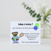 Tennis Birthday Party Kaart (Staand voorkant)