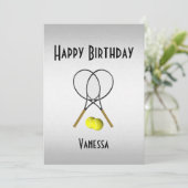 Tennis Birthday Party nodigt RSVP uit Kaart (Staand voorkant)