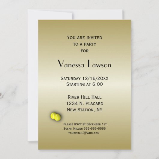 Tennis Birthday Party nodigt RSVP uit Kaart (Achterkant)