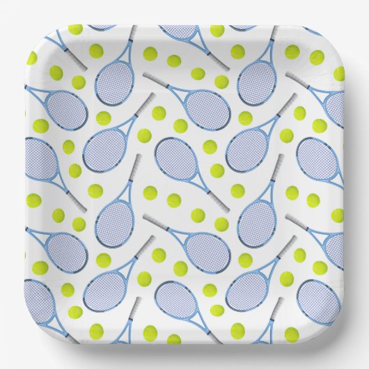 Tennis Birthday Party Papieren Bordje (Voorkant)